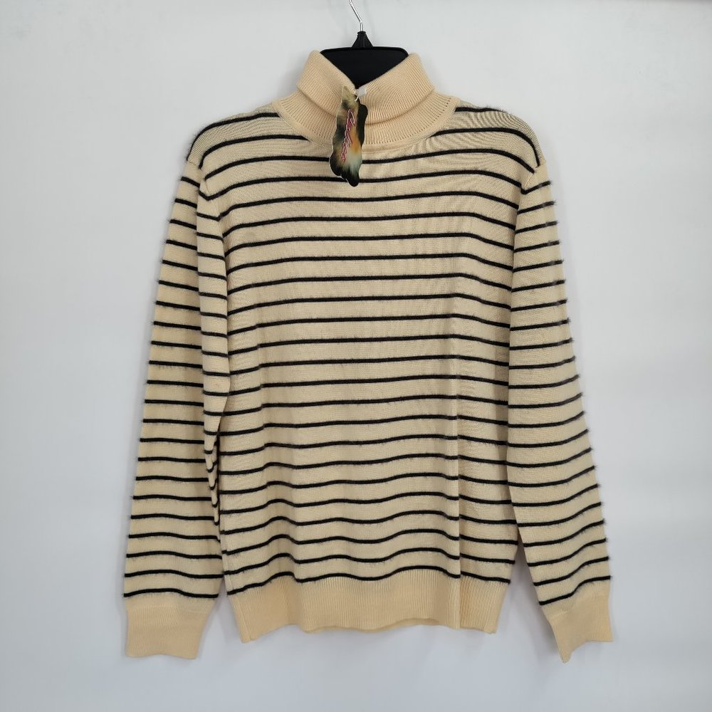 Calico Women's Striped Turtleneck Pullover Medium